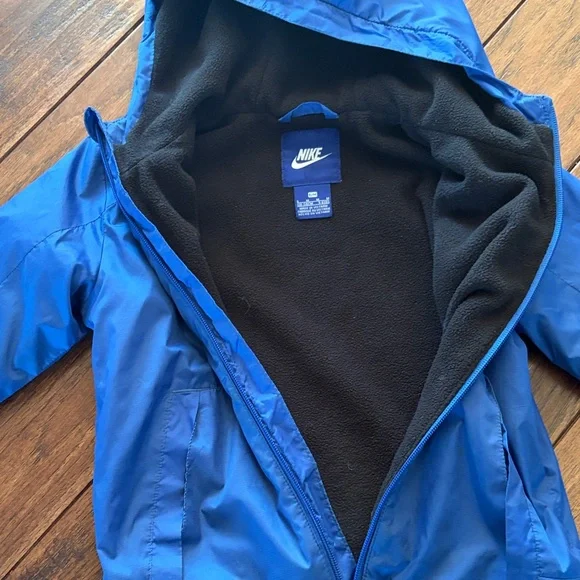 Nike Royal Blue Hooded Windbreaker with Black Logo - Picture 2 of 2